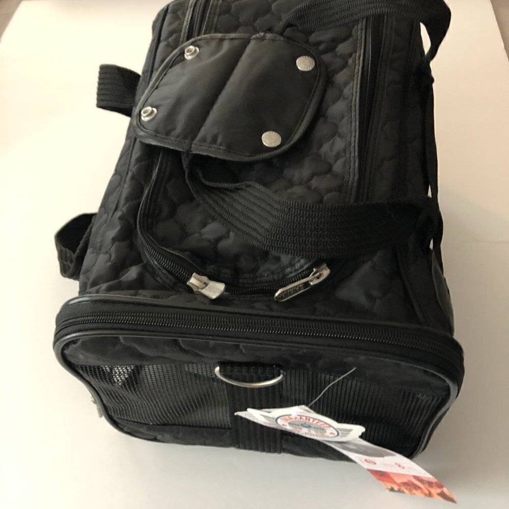 Pet Carrier, Black Lattice Stitching, Small - Picture 7 of 11